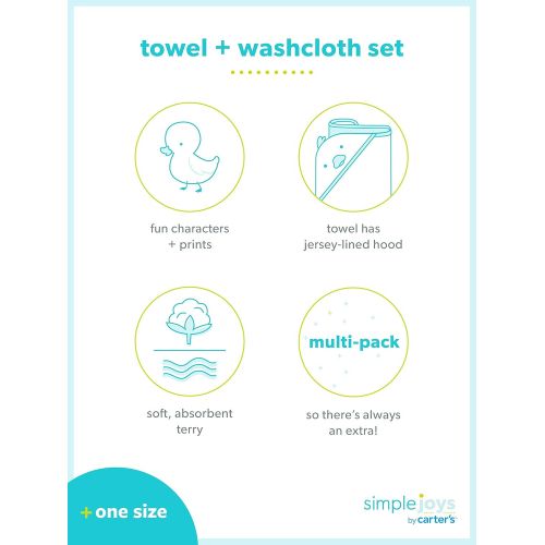  Simple Joys by Carters Baby Girls 8-Piece Towel and Washcloth Set