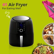 [아마존 핫딜]  [아마존핫딜]Simple Living Products Simple Living XL 5.8qt Hot Digital Air Fryer. 3 Air Fryer Accessories, Recipe Book, 8 Cooking Presets & Keep Warm Function (XL Air Fryers)