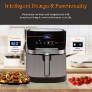 [아마존 핫딜] Simple Living Products Simple Living Air Fryer, XL 7qt Electric Hot Digital Air Fryer & Oil Less Cooker. Stainless Steel Finish, Custom Recipe Book, 8 Presets & 1 Year Warranty