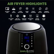 [아마존베스트]Simple Living Products XL Digital Air Fryer with 5.8 Quart Capacity (Stainless Steel)