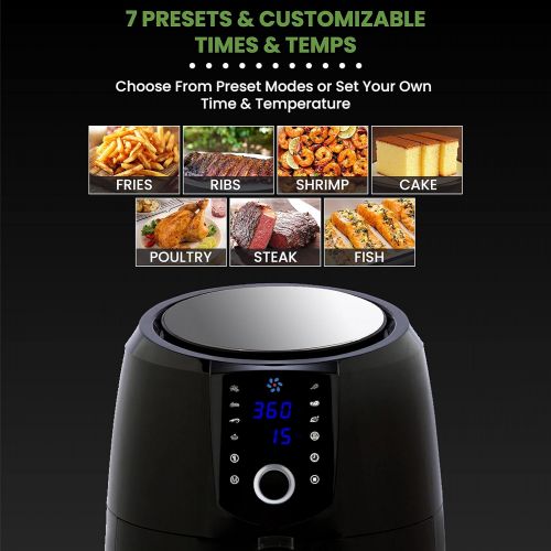  [아마존베스트]Simple Living Products XL Digital Air Fryer with 5.8 Quart Capacity (Stainless Steel)