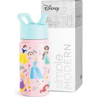 Simple Modern Disney Princess Kids Water Bottle with Straw Lid | Reusable Insulated Stainless Steel Cup for Girls, School | Summit Collection | 14oz, Princess Rainbows