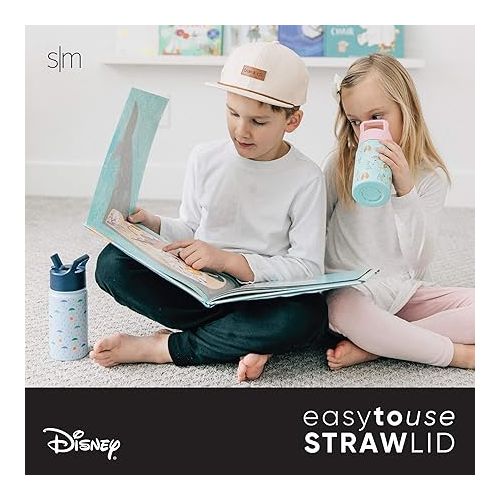  Simple Modern Disney Frozen Kids Water Bottle with Straw Lid | Reusable Insulated Stainless Steel Cup for Girls, School | Summit Collection | 14oz, Anna and Elsa