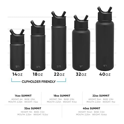  Simple Modern Water Bottle with Straw and Chug Lid Vacuum Insulated Stainless Steel Metal Thermos Bottles | Reusable Leak Proof BPA-Free Flask for Sports | Summit Collection | 32oz, Almond Birch