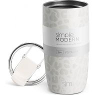 Simple Modern Travel Coffee Mug Tumbler with Flip Lid | Reusable Insulated Stainless Steel Cold Brew Iced Coffee Cup Thermos | Gifts for Women Men Him Her | Voyager Collection | 16oz | Cream Leopard