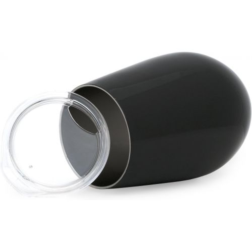  [아마존베스트]Simple Modern Spirit 12oz Wine Tumbler Glass with Lid - Vacuum Coffee Mug Stemless Cup 18/8 Stainless Steel - Midnight Black