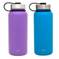 Simple Modern Summit Water Bottle 2 Pack - Two Vacuum Insulated Stainless Steel Wide Mouth Hydro Travel Mugs - Powder Coated Double-Walled Flask