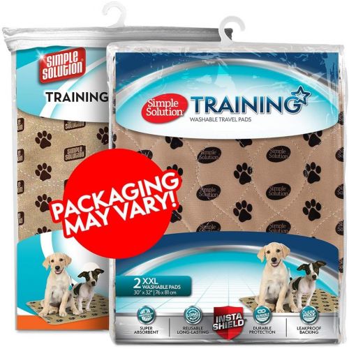  [아마존 핫딜]  [아마존핫딜]Simple Solution Large Washable Puppy Pad | Reusable Dog Pee Pad | Absorbent and Odor Controlling | 30x32 Inches, 2 Count