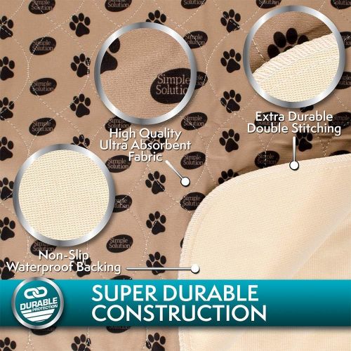  [아마존 핫딜]  [아마존핫딜]Simple Solution Large Washable Puppy Pad | Reusable Dog Pee Pad | Absorbent and Odor Controlling | 30x32 Inches, 2 Count