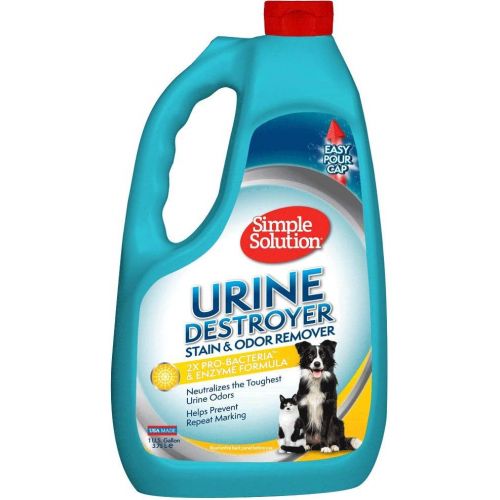  Simple Solution Pet Urine Destroyer Enzymatic Cleaner with 2X Pro-Bacteria Cleaning Power Targets Urine Stains and Odors 1 Gallon