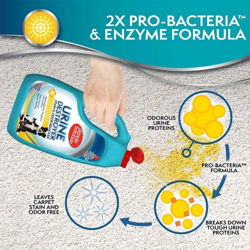  Simple Solution Pet Urine Destroyer Enzymatic Cleaner with 2X Pro-Bacteria Cleaning Power Targets Urine Stains and Odors 1 Gallon