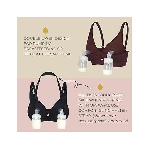  Supermom Pumping and Nursing Bra, Hands Free Maternity Bra for Breastfeeding, Comfortable Soft Breast Pump Bra