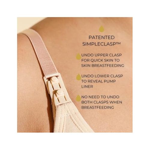  Supermom Pumping and Nursing Bra, Hands Free Maternity Bra for Breastfeeding, Comfortable Soft Breast Pump Bra