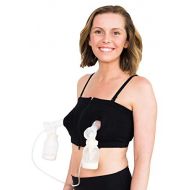 Simple Wishes DLITE Hands Free Pumping Bra, USA Company, Comfortable, Adjustable, Supportive (Black XS-L, 1-Pack)