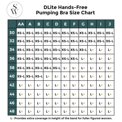  Simple Wishes DLITE Hands Free Pumping Bra, USA Company, Comfortable, Adjustable, Supportive (Black XS-L, 1-Pack)