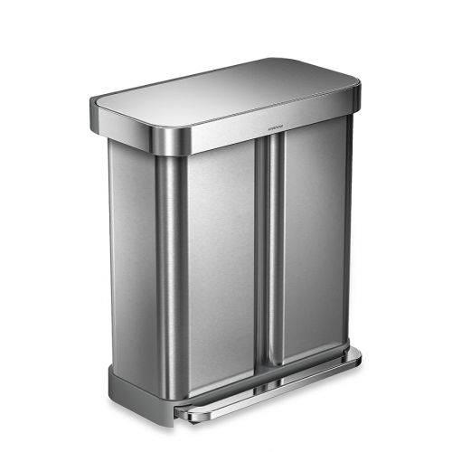 심플휴먼 Simplehuman simplehuman Dual Compartment Rectangular 58-Liter Step Trash Can