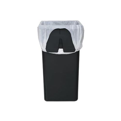 심플휴먼 simplehuman 10 Liter / 2.6 Gallon Bathroom Slim Profile Trash Can, Brushed Stainless Steel with Plastic Lid