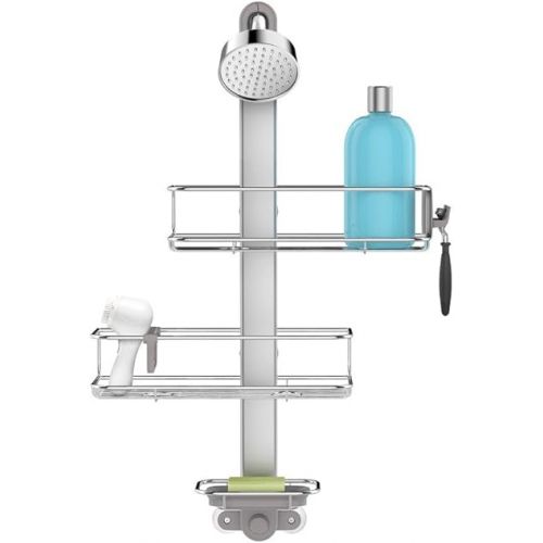 심플휴먼 simplehuman Adjustable Shower Caddy, Stainless Steel and Anodized Aluminum