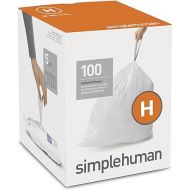 simplehuman Code H Custom Fit Drawstring Trash Bags in Dispenser Packs, 100 Count, 30-35 Liter / 8-9.2 Gallon, White