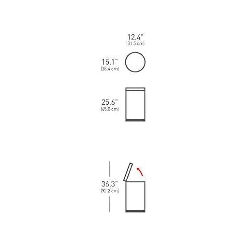 심플휴먼 simplehuman 30 Liter / 8 Gallon Round Step Trash Can, Brushed Stainless Steel