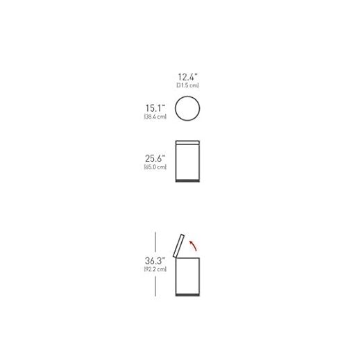 심플휴먼 simplehuman 30 Liter / 8 Gallon Round Step Trash Can, Brushed Stainless Steel