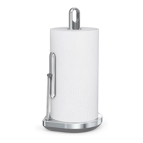 심플휴먼 simplehuman Standing Paper Towel Holder with Spray Pump, Brushed Stainless Steel