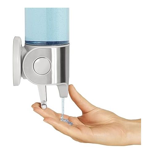 심플휴먼 simplehuman Triple Wall Mount Shower Pump, 3 x 15 fl. oz. Shampoo and Soap Dispensers, Stainless Steel