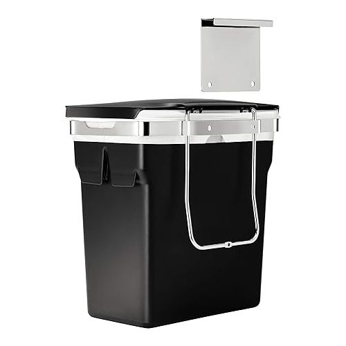 심플휴먼 simplehuman 10 Liter / 2.6 Gallon In-Cabinet Trash Can Heavy-Duty Steel Frame, Black