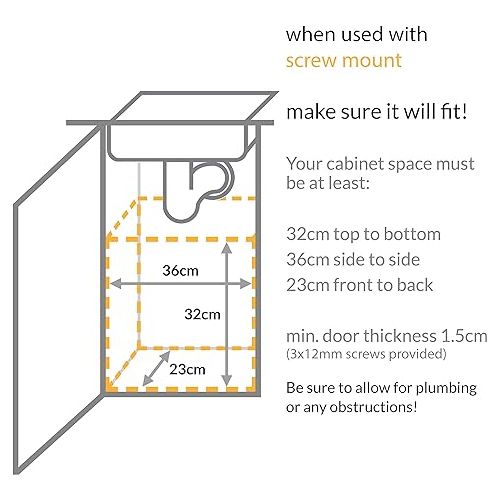 심플휴먼 simplehuman 10 Liter / 2.6 Gallon In-Cabinet Trash Can Heavy-Duty Steel Frame, Black