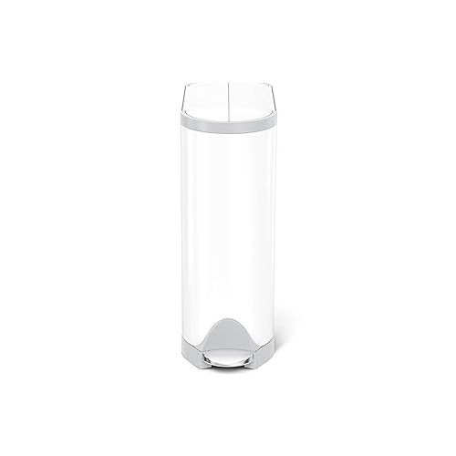 심플휴먼 simplehuman Diaper Can with Odor Control System (Odorsorb Pods and Odorsorb Liners), 18 Liter/ 4.8 Gallon, White Stainless Steel