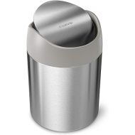 simplehuman, Brushed Stainless Steel 1.5 Liter / 0.4 Gallon Mini Countertop Trash Can