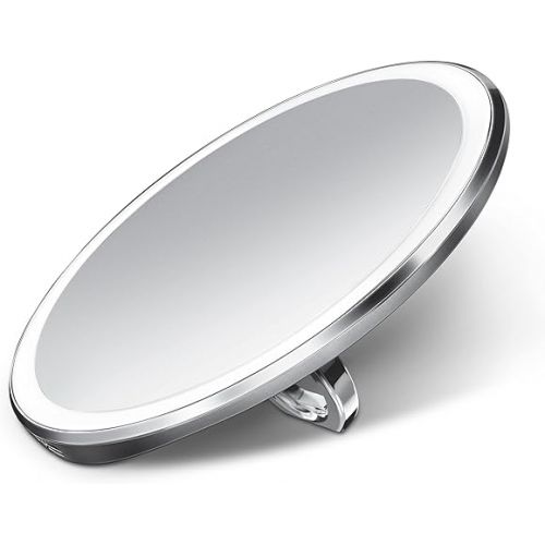 심플휴먼 simplehuman Sensor Mirror Compact, 10X Magnification, Brushed Stainless Steel