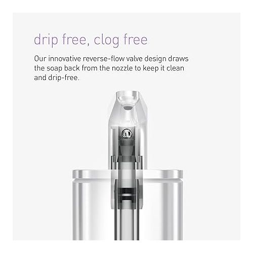 심플휴먼 simplehuman 10 oz. Pulse Pump, Liquid Soap Dispenser, Drip Free Hand Soap Pump, Brushed Stainless Steel