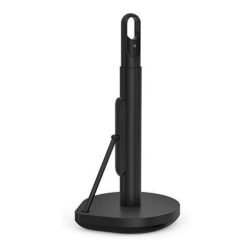 심플휴먼 simplehuman Standing Paper Towel Holder with Spray Pump, Black Stainless Steel