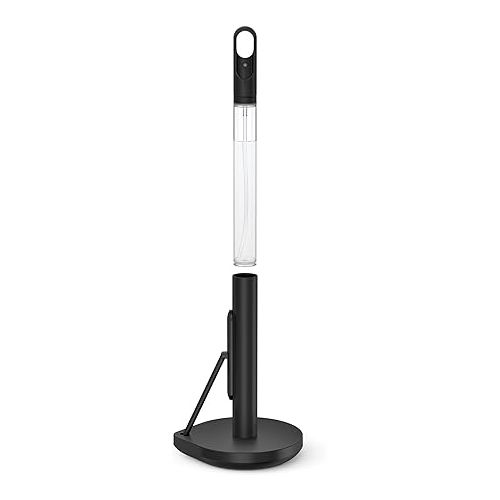 심플휴먼 simplehuman Standing Paper Towel Holder with Spray Pump, Black Stainless Steel