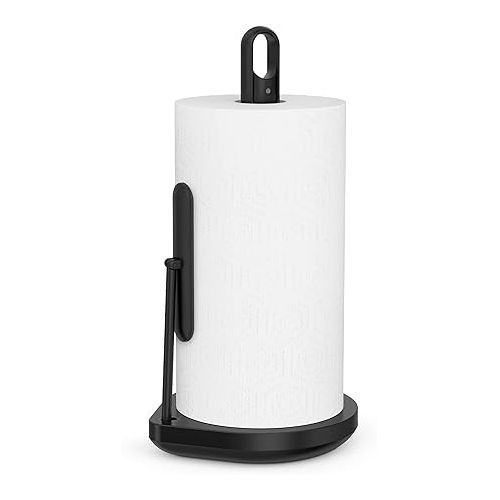 심플휴먼 simplehuman Standing Paper Towel Holder with Spray Pump, Black Stainless Steel