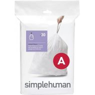simplehuman Code A Custom Fit Drawstring Trash Bags in Dispenser Packs, 30 Count, 4.5 Liter / 1.2 Gallon, White