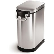 simplehuman 30 Liter, 32 lb / 14.5 kg Large Pet Food Storage Container for Dog Food, Cat Food, and Bird Feed, Brushed Stainless Steel