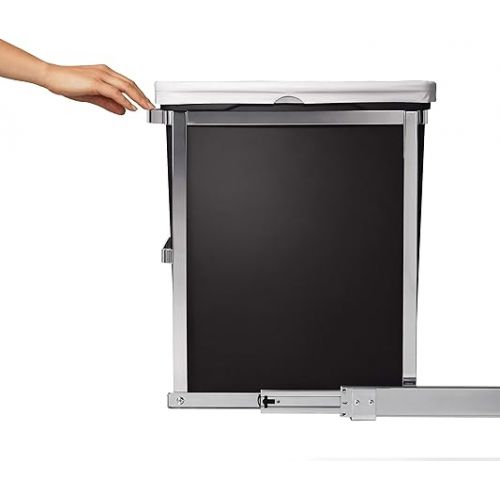 심플휴먼 simplehuman 30 Liter / 8 Gallon Under Counter Kitchen Cabinet Pull-Out Trash Can, Heavy-Duty Steel Frame