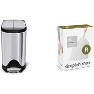 simplehuman 10 litre butterfly step can fingerprint-proof brushed stainless steel + code R 60 pack liners