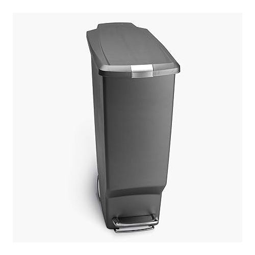 심플휴먼 simplehuman 40 litre slim step can grey plastic + code K 60 pack liners