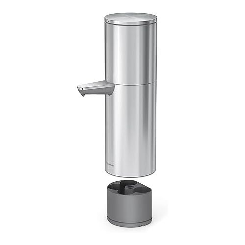 심플휴먼 simplehuman 32 oz. Liquid Soap and Hand Sanitizer Sensor Pump Dispenser Max, Brushed Stainless Steel