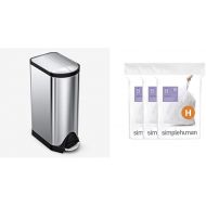 simplehuman 30 litre butterfly step can fingerprint-proof brushed stainless steel + code H 60 pack liners