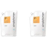 simplehuman Mandarin Orange Moisturizing Liquid Hand Soap Refill Pouch, 34 Fl. Oz. (Pack of 2)