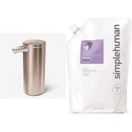 simplehuman 9 oz. Touch-Free Rechargeable Sensor Liquid Soap Pump Dispenser, Rose Gold Stainless Steel Lavender Moisturizing Liquid Hand Soap Refill Pouch, 34 Fl. Oz.