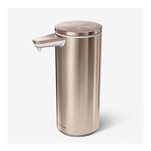 심플휴먼 simplehuman 9 oz. Touch-Free Rechargeable Sensor Liquid Soap Pump Dispenser, Rose Gold Stainless Steel Lavender Moisturizing Liquid Hand Soap Refill Pouch, 34 Fl. Oz.