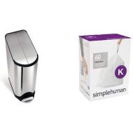 simplehuman 45 litre butterfly step can fingerprint-proof brushed stainless steel + code K 60 pack liners