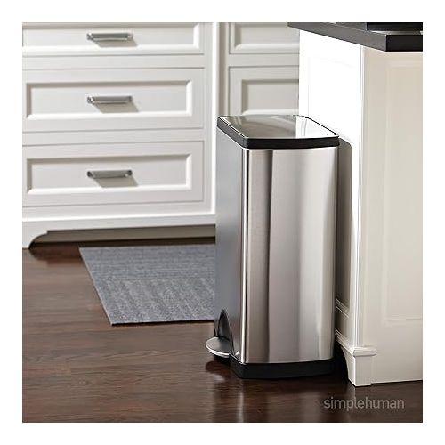 심플휴먼 simplehuman 50 litre rectangular step can fingerprint-proof brushed stainless steel + code Q 60 pack liners