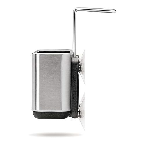 심플휴먼 simplehuman Kitchen Dish Drying Rack and Slim Sink Caddy Sponge Holder Bundle, Stainless Steel