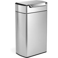 DISCONTINUED simplehuman 40 Liter / 10.6 Gallon Stainless Steel Touch-Bar Kitchen Trash Can, Brushed Stainless Steel, ADA-Compliant